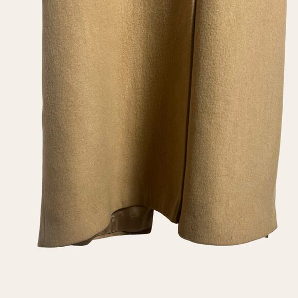 Fleurette Tan Camel Hair Double Breasted Overcoat Size Medium - Picture 8 of 14